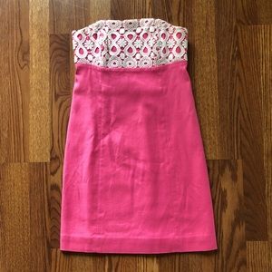 Lilly Pulitzer strapless pink dress, size 0